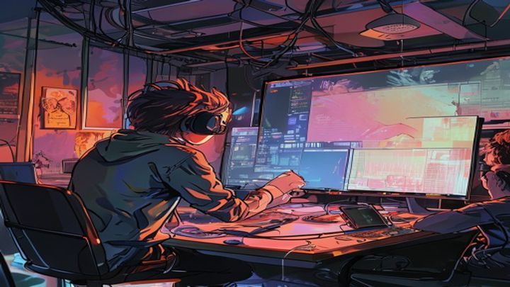 本子漫画创作者直播间画面，签约漫画家正在直播绘制过程，屏幕上显示实时弹幕与读者互动，气氛热烈活跃